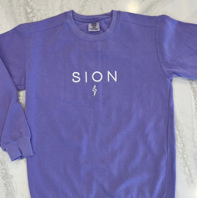 Embroidered SION Crewneck with Bolt