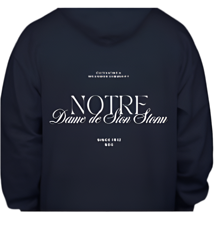 Navy Hoodie with Script Font