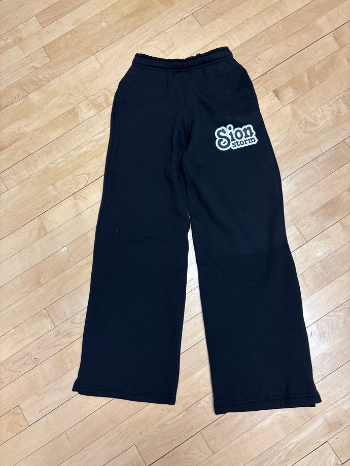 Sion Storm Black Wide Leg Sweatpants