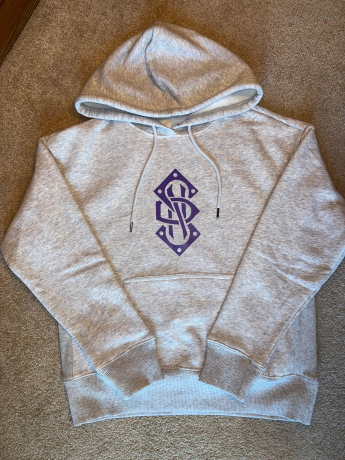 Gray Hoodie with Purple Sion Insignia