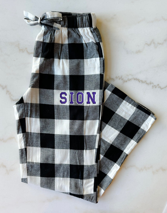 Sion Black and White Flannel Pajama Pants