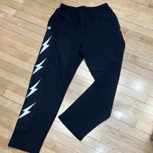 Load image into Gallery viewer, Black Sweatpants with White Bolts
