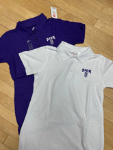 Load image into Gallery viewer, Short Sleeve Uniform Polo (purple/white)

