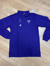 Load image into Gallery viewer, Long Sleeve Uniform Polo (purple/white)
