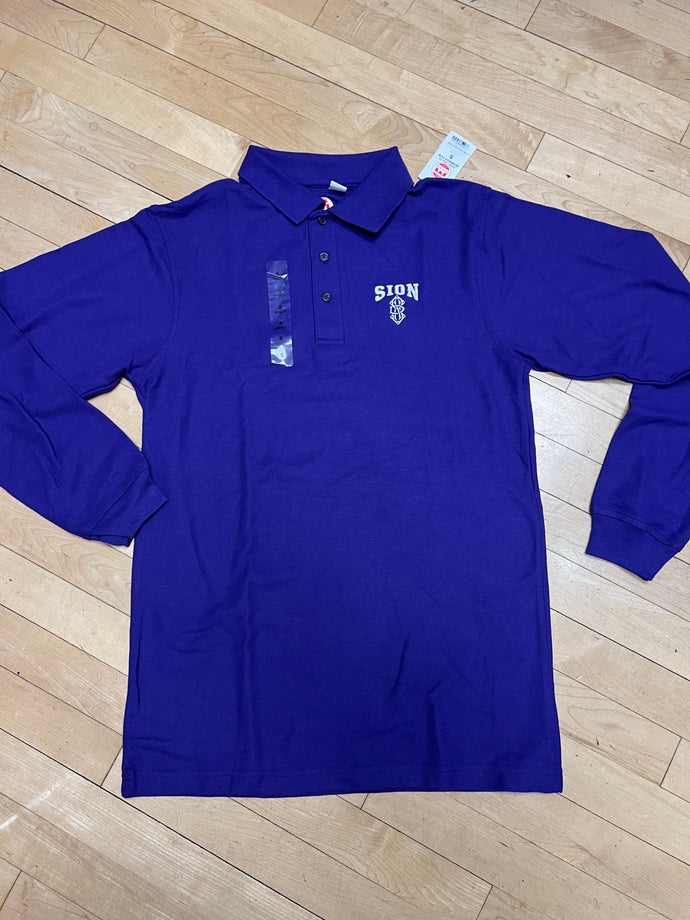 Long Sleeve Uniform Polo (purple/white)