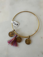 Load image into Gallery viewer, Gold Charm and Tassle Bangle

