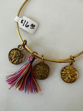 Load image into Gallery viewer, Gold Charm and Tassle Bangle
